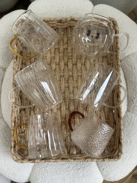 بكج مكون من 6 اكواب شفافة